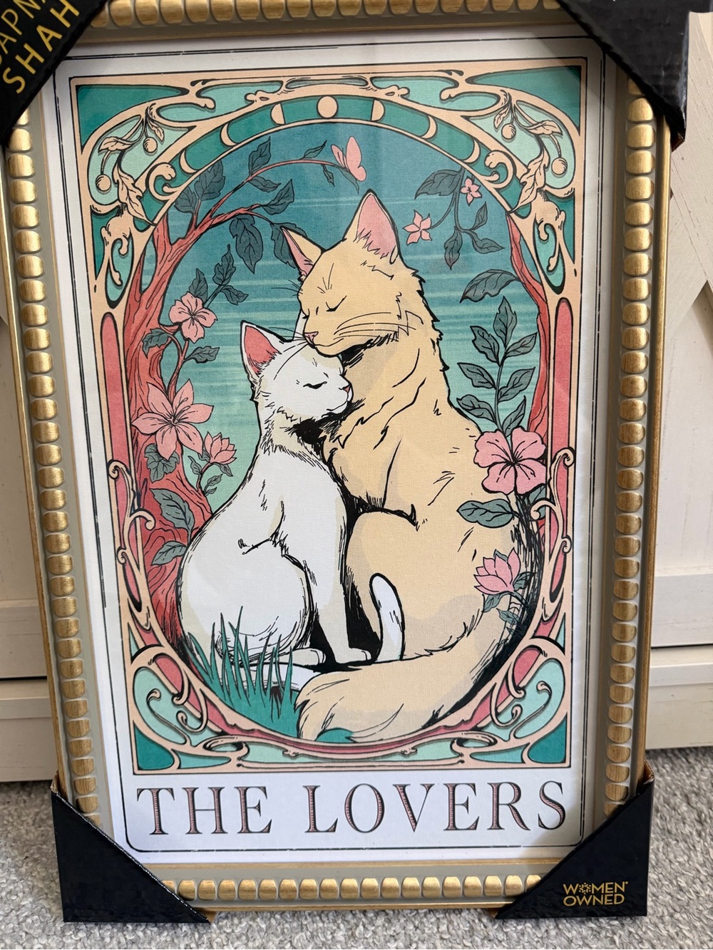 Sapna Shah The Lovers Framed Print Tarot Cat Art viral